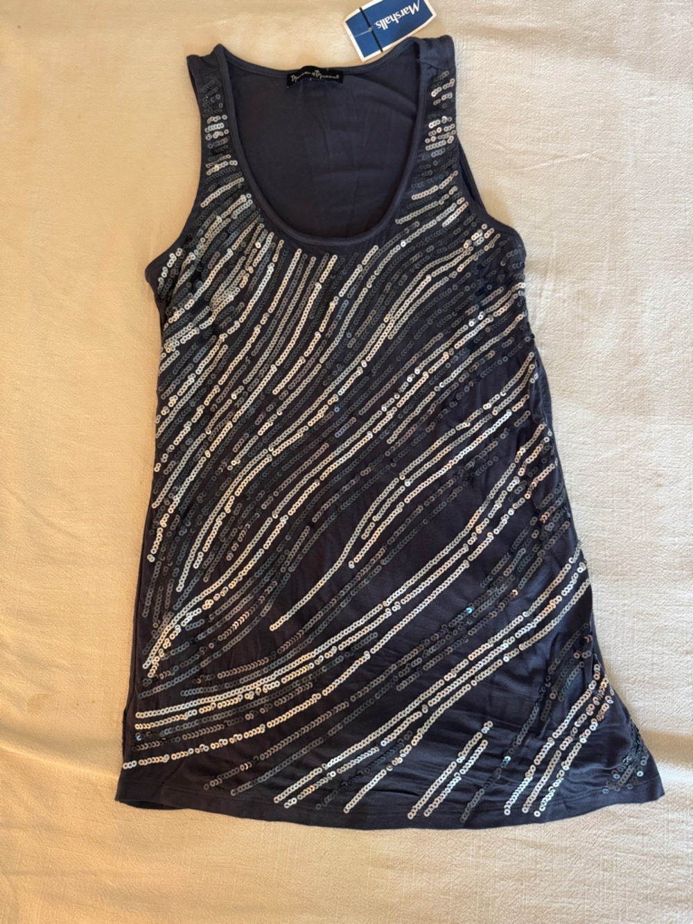 mercer & madison Navy Scoop Neck Top